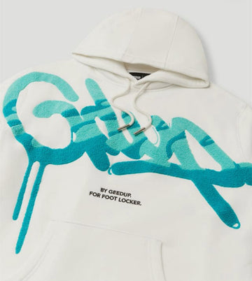 Geedup Handstyle x Footlocker Hoodie 'White Turbo Green'